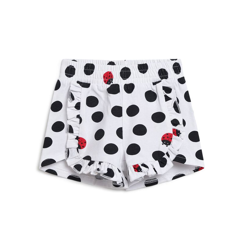 Girls Natural Printed Short Knitted Trousers image number null
